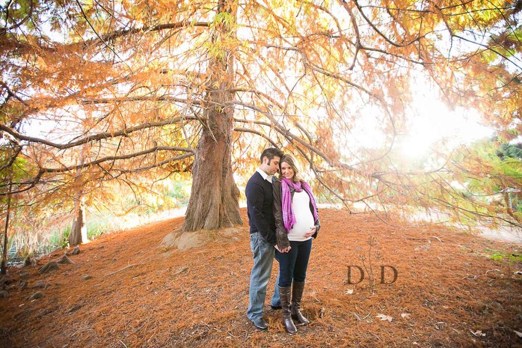 Maternity Photography with Fall Leaves 