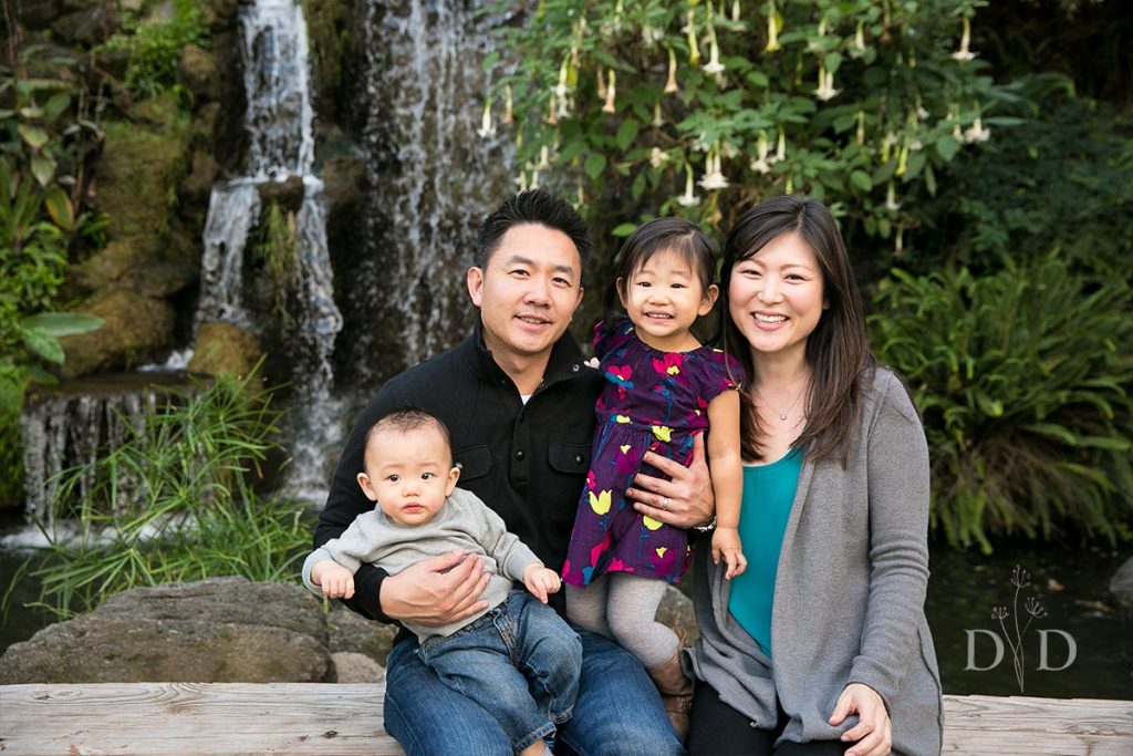 Los Angeles Arboretum Family Photography at the Waterfall