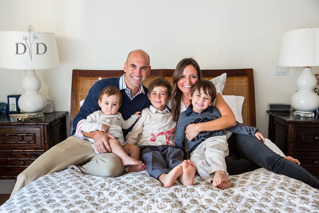 Family Photo on Bed in Home