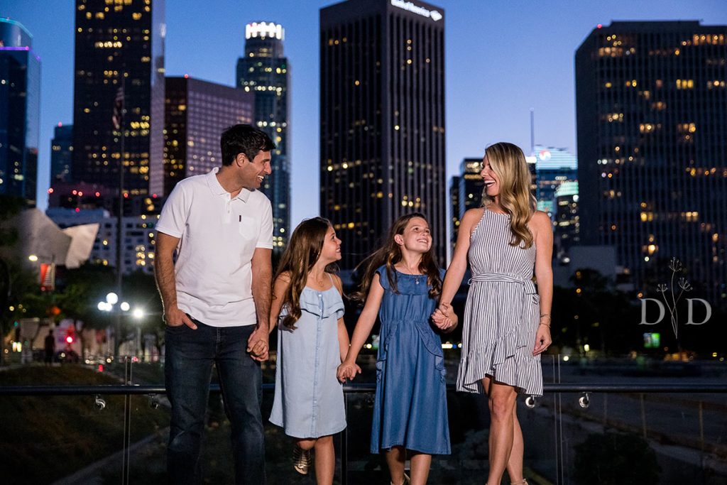 Downtown Los Angeles Skyline Family Photo